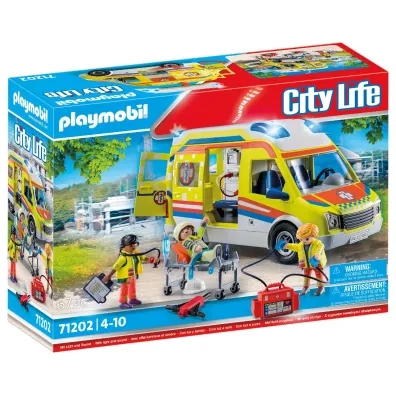 Playmobil City Life Karetka pogotowia ze �wiat�em i d�wi�kiem 71202