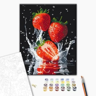 Brushme Malowanie po numerach - Soczyste Truskawki 40x50cm
