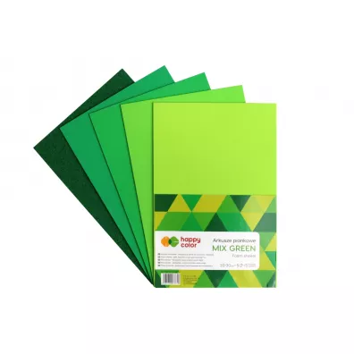 Happy Color Arkusze piankowe MIX GREEN A4 5 szt.