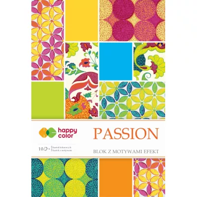 Happy Color Blok z motywami PASSION, A4, 200g, 10 arkuszy 10 kartek