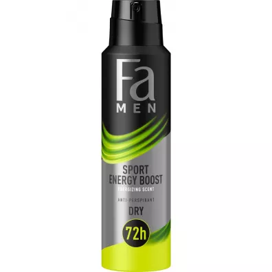 Fa Men Sport Energy Boost 72h antyperspirant w sprayu o pobudzaj�cym zapachu imbiru i cytryny 150 ml