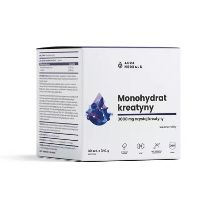 Aura Herbals Creatine Monohydrate - Kreatyna monohydrat Suplement diety 30 x 3.41 g