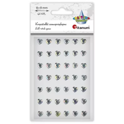 Titanum Kryszta�ki samoprzylepne Serca srebrne 42 szt