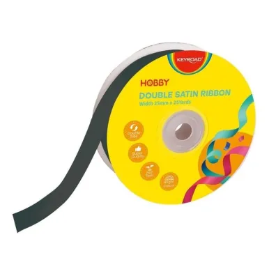 Keyroad Wst��ka podw�jna satynowa czarna 25mm x 22,86m