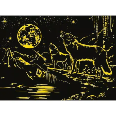 Puzzle 500 el. �wiec�ce w ciemno�ci - Wilk w zorzy polarnej Ravensburger
