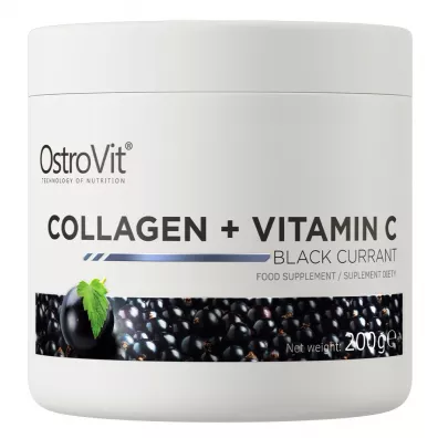 OstroVit Kolagen + Witamina C - smak czarnej porzeczki suplement diety 200 g