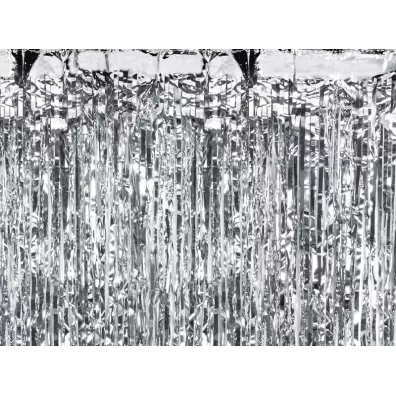 PartyDeco Kurtyna party srebrny 100x200cm