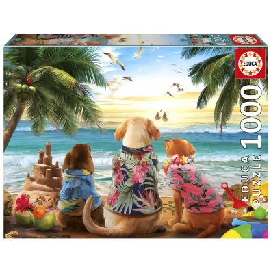 Puzzle 1000 Psy na pla�y 113797 Educa