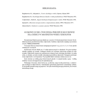 Gumowe ucho �wiczenia percepcji s�uchowej dla dzieci w m�odszym wieku szkolnym