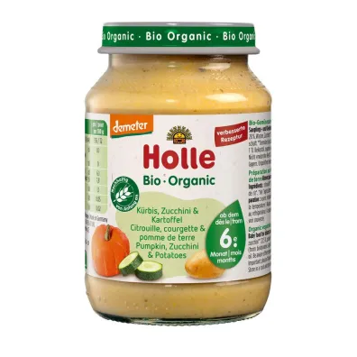 Holle Dynia z cukini� i ziemniakami bezglutenowe od 6 miesi�ca Demeter 190 g Bio
