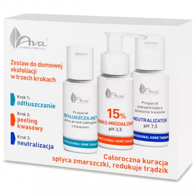 Ava Zestaw do�domowej eksfoliacji z�kwasem migda�owym Professional Home Therapy 3 x 50 ml