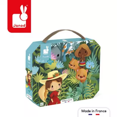 Puzzle w walizce Obraz inspirowany twrczoci Rousseau 100 elementw 6+ Janod
