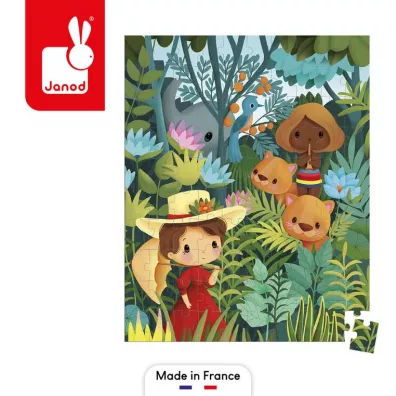Puzzle w walizce Obraz inspirowany twrczoci Rousseau 100 elementw 6+ Janod