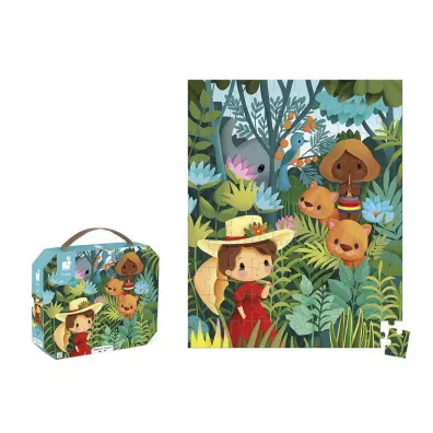 Puzzle w walizce Obraz inspirowany twrczoci Rousseau 100 elementw 6+ Janod