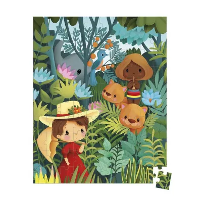 Puzzle w walizce Obraz inspirowany twrczoci Rousseau 100 elementw 6+ Janod