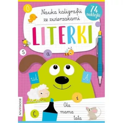 Literki nauka kaligrafii z pieskami i kotkami
