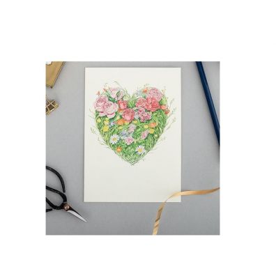 DM Collection Karnet A092 B6 + koperta Serce z kwiatami