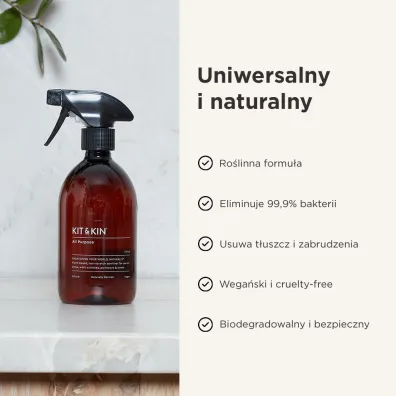Kit and Kin Naturalny uniwersalny p�yn do sprz�tania domu, o zapachu cytrus�w 500 ml