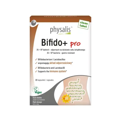 Physalis Kapsu�ki na odbudow� flory jelit (bifido+ pro) Suplement diety 30 szt.