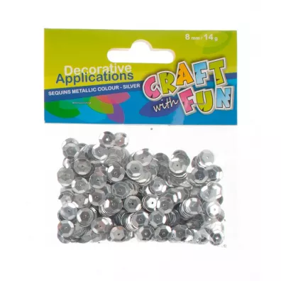 Craft with Fun Cekiny metaliczne kka srebrny 8mm, 14g