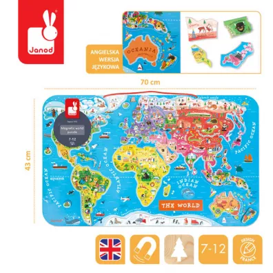 Puzzle magnetyczne Mapa �wiata Janod