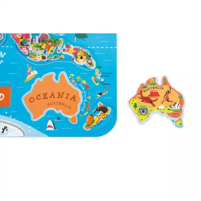 Puzzle magnetyczne Mapa �wiata Janod