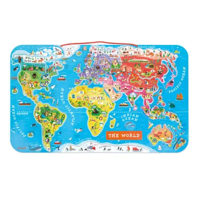 Puzzle magnetyczne Mapa �wiata Janod