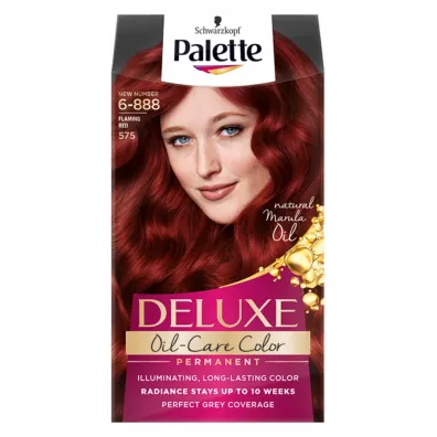 Palette Deluxe Oil-Care Color farba do w�os�w trwale koloryzuj�ca z mikroolejkami 575 (6-888) Intensywna Czerwie�