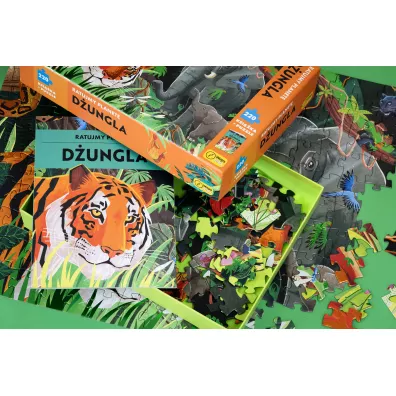 Puzzle 220 el. D�ungla. Ratujmy planet� + ksi��ka Wilga Play