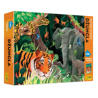 Puzzle 220 el. D�ungla. Ratujmy planet� + ksi��ka Wilga Play