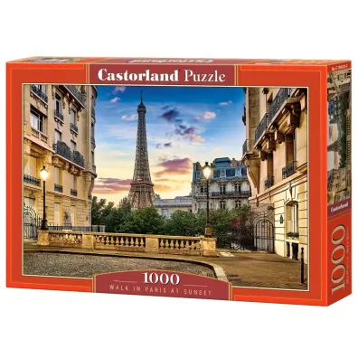Puzzle 1000 el. Walk in Paris at Sunset Castorland