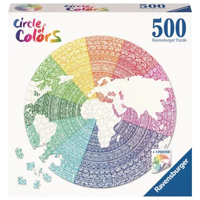 Puzzle okr�g�e 500 el. Circle of Colors. Paleta kolor�w. Mandala Ravensburger