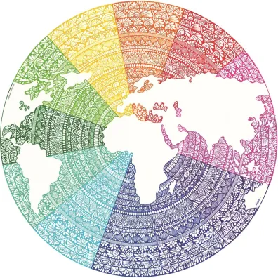 Puzzle okr�g�e 500 el. Circle of Colors. Paleta kolor�w. Mandala Ravensburger
