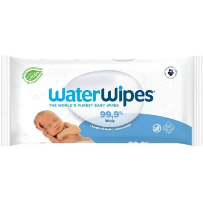 Waterwipes Chusteczki nawil�ane nas�czane czyst� wod� Biodegradowalne 60 szt.