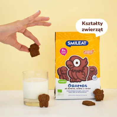 Smileat Herbatniki z orkiszu i jab�ka, kakaowe 10 m+ 220 g Bio