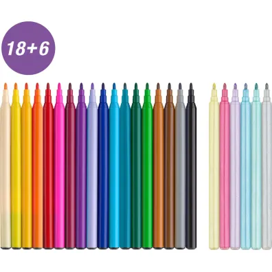Faber-Castell Flamastry Unicorn 18+6 kol. 24 szt.