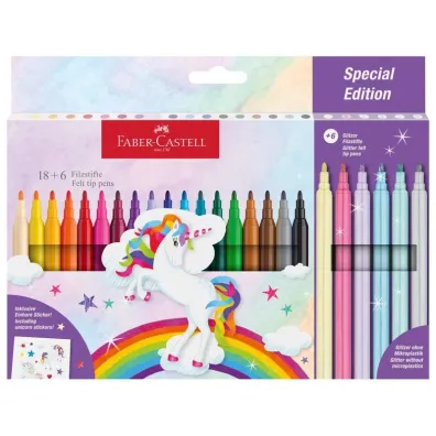Faber-Castell Flamastry Unicorn 18+6 kol. 24 szt.