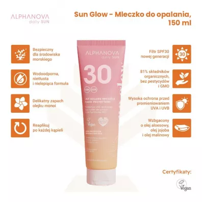 Alphanova Daily Sun Sun Glow, mleczko do opalania SPF30 150 ml