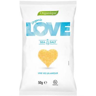Organique Chrupki kukurydziane Love z solą morską bezglutenowe 50 g Bio