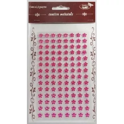 Galeria Hobby Stiker z kryszta�kami Kwiaty j.r�owe 8mm 112 szt.