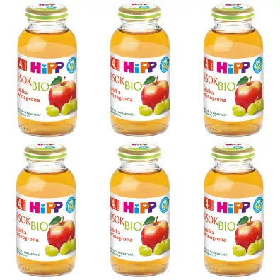 Hipp Sok 100% jabka-winogrona po 4. miesicu zestaw 6 x 200 ml Bio