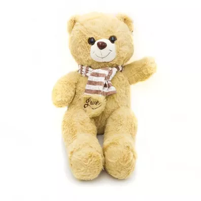 Maskotka Mi 47cm beowy w szaliku 1009657 Norimpex