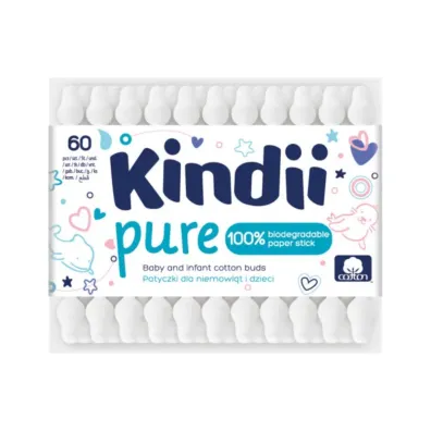 Kindii Pure Patyczki dla niemowl�t i dzieci Zestaw 3 x 60 szt.