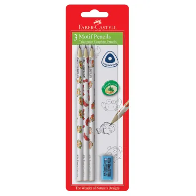 Faber-Castell O��wki tr�jk�tne Morski �wiat + gumka 3 szt.