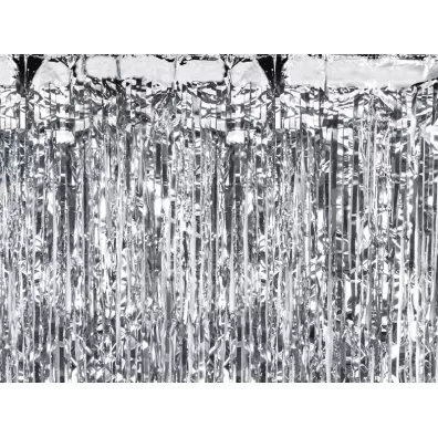PartyDeco Kurtyna Party srebrny 100x200cm