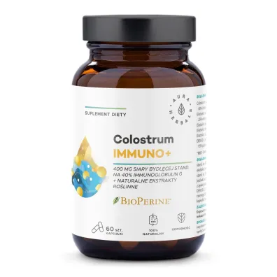 Aura Herbals Colostrum Immuno + Bioperine - suplement diety 60 kaps.