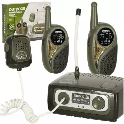 Walkie talkie kr�tkofal�wka zestaw z central� dla dzieci wojskowy zasi�g 333 m