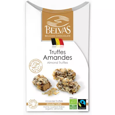 Belvas Belgijskie czekoladki trufle z migdaami fair trade bezglutenowe 100 g Bio