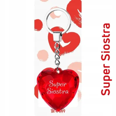 Be-Happy Gifts Brelok serce Super Siostra