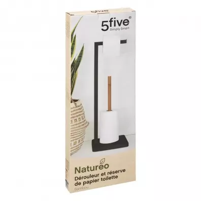 5five Simply Smart Stojak na papier toaletowy Natureo Black Brzowy.Czarny